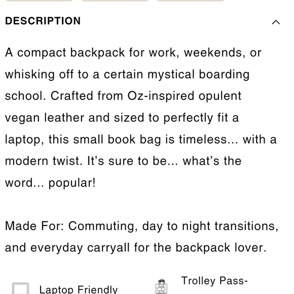 EUC Beis x Wicked Backpack in Black - Picture 7 of 12